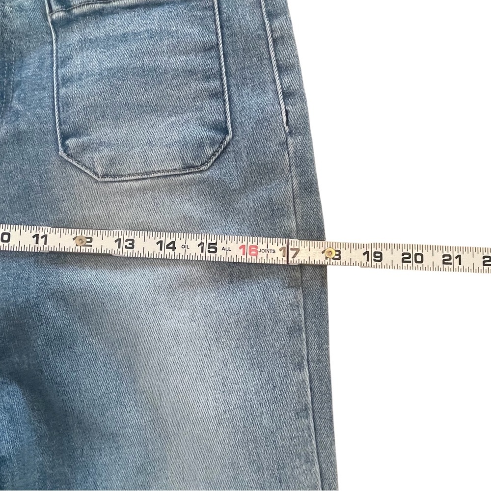 Risen High Rise Light Wash Wide Leg Flare Jeans 70s Premium Denim Size 9/29 - Picture 12 of 17